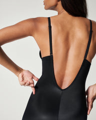SPANXshape™ Suit Your Fancy Plunge Low-Back Mid-Thigh Bodysuit | Very Black
