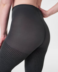SPANXshape™ Rib Knit Shorty Tights | Charcoal Heather Cozy Rib