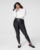 SPANXshapeâ„¢ Faux Leather Fleece Lined Leggings | Black