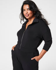 SPANX AirEssentials® Long Sleeve Wide Leg Jumpsuit | Very Black