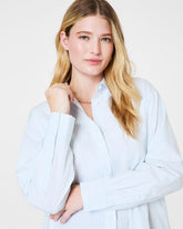 SPANX® Poplin Oversized Button-Up Shirt | Classic White/Sky