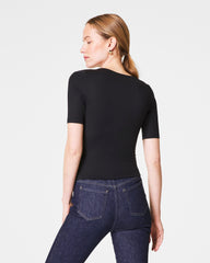 SPANXsmooth™ Jersey V-Neck Tee | Classic Black