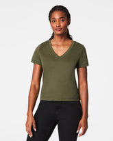 SPANX® Cotton V-Neck Tee | Dark Pine