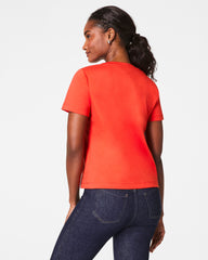 SPANX® Cotton V-Neck Tee | Poppy