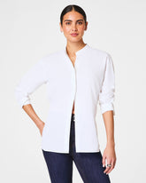 SPANX® Poplin Button-Up Tunic | Classic White