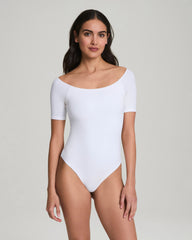 SPANXsmooth™ Jersey Scoop Neck Thong Bodysuit | Classic White