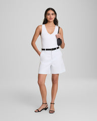 SPANXsmooth™ Jersey V-Neck Thong Bodysuit | Classic White