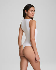 SPANXsmooth™ Jersey V-Neck Thong Bodysuit | Classic White