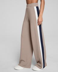 SPANX AirEssentials® Colorblock Wide Leg Track Pant | Ashwood/Powder/Timeless Navy