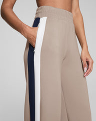 SPANX AirEssentials® Colorblock Wide Leg Track Pant | Ashwood/Powder/Timeless Navy