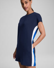 SPANX AirEssentials® Colorblock Mini T-Shirt Dress | Timeless Navy/Powder/Cerulean