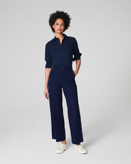 SPANXsupersmooth™ Stretch Twill Cropped Wide Leg Pant | Timeless Navy