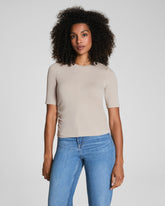 SPANX® Sleek Jersey Long Sleeve Ruched Top | Bone