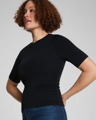 SPANX® Sleek Jersey Long Sleeve Ruched Top | Classic Black