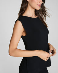 SPANX® Sleek Jersey High Neck Tee | Classic Black