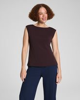 SPANX® Sleek Jersey High Neck Tee | Truffle Brown