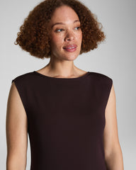 SPANX® Sleek Jersey High Neck Tee | Truffle Brown