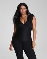 SPANXsmoothâ„¢ Jersey V-Neck Ruched Tank | Classic Black