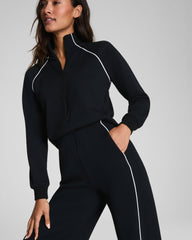 SPANX AirEssentials® Pique Half Zip Jumpsuit | Very Black