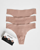 SPANXsmooth™ Fit-To-You Thong 3-Pack Box | Cafe Au Lait