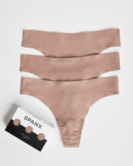 SPANXsmooth™ Fit-To-You Thong 3-Pack Box | Cafe Au Lait