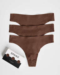 SPANXsmooth™ Fit-To-You Thong 3-Pack Box | Chestnut Brown