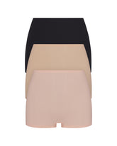 SPANXsmooth™ Fit-To-You Boyshort 3-Pack Box | Very Black/Toasted Oatmeal/Vintage Rose