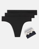 SPANXsmooth™ Fit-To-You Supima® Cotton Thong 3-Pack | Very Black