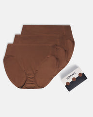 SPANXsmooth™ Fit-To-You Supima® Cotton Brief 3-Pack | Chestnut Brown