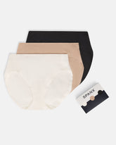 SPANXsmooth™ Fit-To-You Supima® Cotton Brief 3-Pack | Powder/Toasted Oatmeal/Very Black