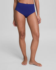 SPANXshape™ Swim Pique Hi-Rise Cheeky Bottom | Deep Azure