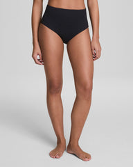 SPANXshape™ Swim Pique Hi-Rise Cheeky Bottom | Very Black