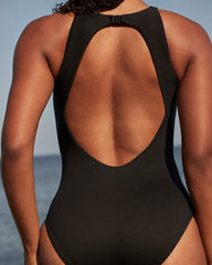 SPANXshape™ Swim Pique High Neck One-Piece | Very Black