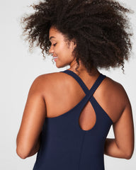 SPANX® Get Moving Contour Crossback Shelf Tank | Timeless Navy