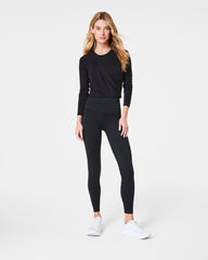 SPANX® Better Base Long Sleeve Wrap Top | Very Black
