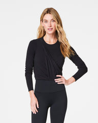 SPANX® Better Base Long Sleeve Wrap Top | Very Black