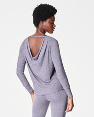 SPANX® SoftStretch Open-Back Long Sleeve Top | Violet Grey