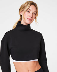 SPANX AirEssentials® Brushed & Cropped High-Neck Sweatshirt | Very Black