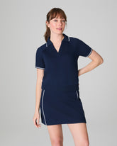 SPANX AirEssentials® Pique Polo Top | Timeless Navy