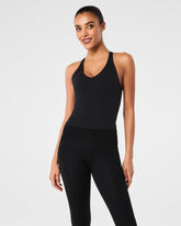 SPANX® Get Moving V-Neck Shelf Tank | Very Black