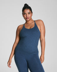 SPANXsupersmooth™ SoftStretch Rib V-Neck Shelf Tank | Timeless Navy / Dark Timeless Navy