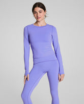 SPANXshapeâ„¢ Get Moving Long Sleeve Top with SecretSweat Tech | Light Amethyst