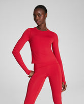 SPANXshapeâ„¢ Get Moving Long Sleeve Top with SecretSweat Tech | Spanx Red