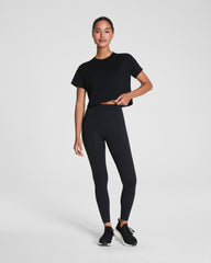 SPANX® Outpace Cropped Tee | Very Black