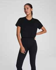 SPANX® Outpace Cropped Tee | Very Black
