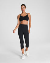 SPANXshapeâ„¢ CoreLuxe Cropped Leggings with Mid-Tummy Compression, 19" | Very Black