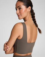 SPANX® Get Moving Cropped Square Neck Shelf Tank | Mineral