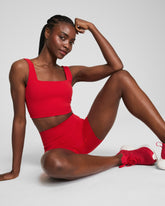 SPANX® Get Moving Cropped Square Neck Shelf Tank | Spanx Red