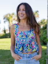 Tricia Top - Tropical Blue Floral
