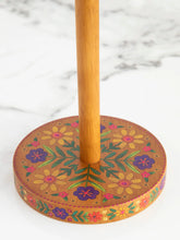 Wooden Paper Towel Holder - Folk Flower